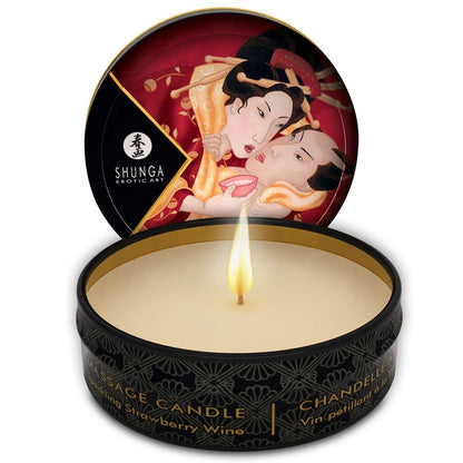 SHUNGA - MINI CARESS BY CANDLELIGHT DISPLAY MASSAGE CANDLES 24 UNITS