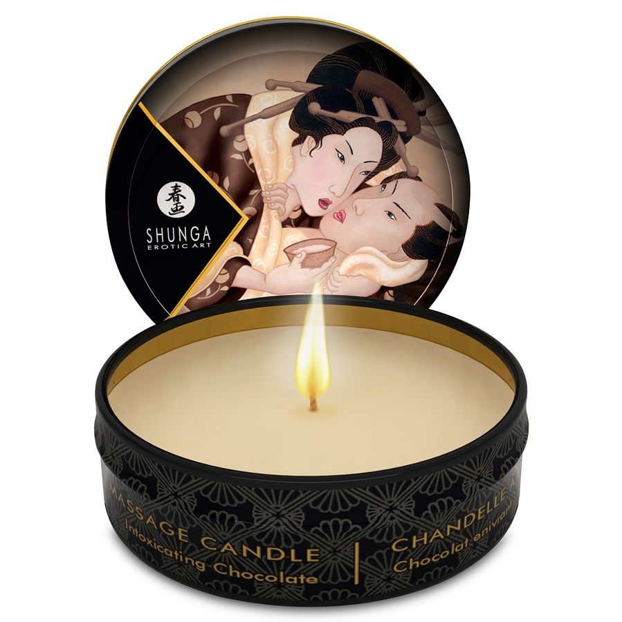 SHUNGA - MINI CARESS BY CANDLELIGHT DISPLAY MASSAGE CANDLES 24 UNITS