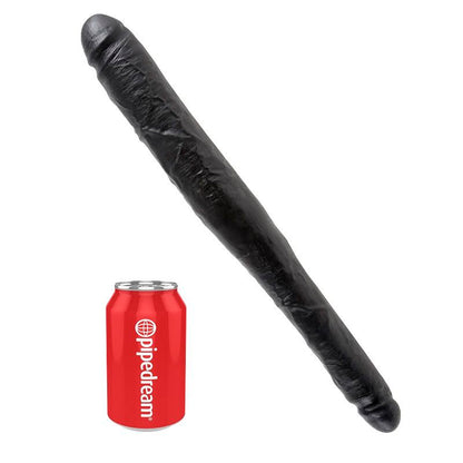 KING COCK SLIM DOUBLE DILDO BLACK 40.6 CM