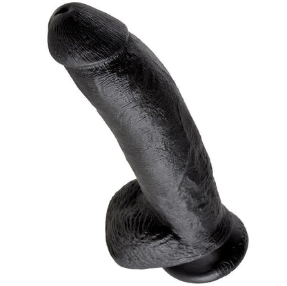 KING COCK - DILDO BLACK WITH BALLS 22.9 CM