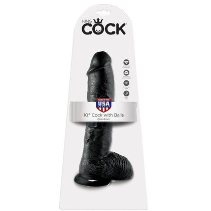 KING COCK - DILDO BLACK WITH BALLS 25.4 CM