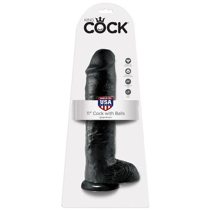 KING COCK - GODEMICHET NOIR AVEC COUILLES 28 CM