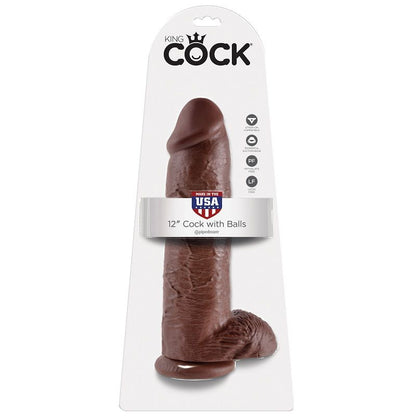 KING COCK - DILDO BROWN WITH BALLS 30.48 CM