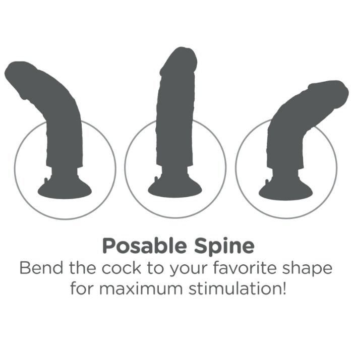 KING COCK - VIBRATING COCK BROWN 15.24 CM