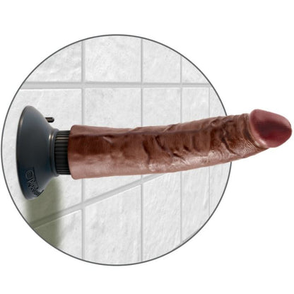 KING COCK - VIBRATING COCK BROWN 17.78 CM