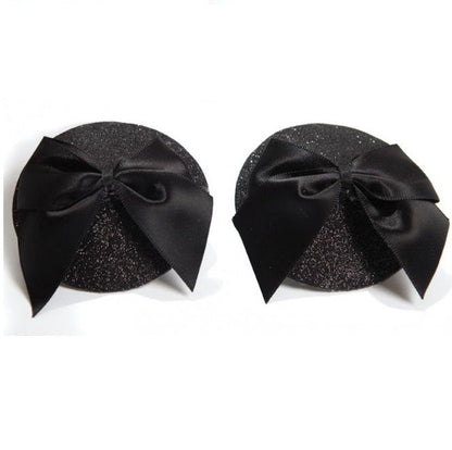BIJOUX INDISCRETS - BURLESQUE SHINY NIPPLE COVERS WITH BOW
