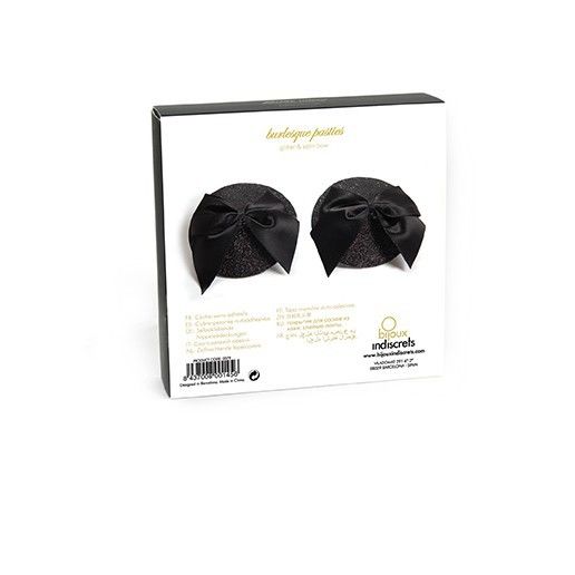 BIJOUX INDISCRETS - BURLESQUE SHINY NIPPLE COVERS WITH BOW