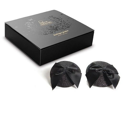 BIJOUX INDISCRETS - BURLESQUE SHINY NIPPLE COVERS WITH BOW