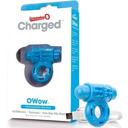 SCREAMING O - RING VIBRATOWOW RECHARGEABLE BLEU