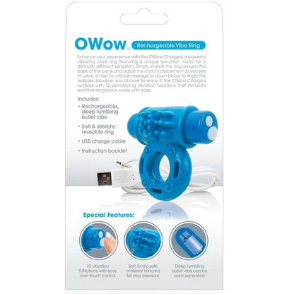 SCREAMING O - RING VIBRATOWOW RECHARGEABLE BLEU