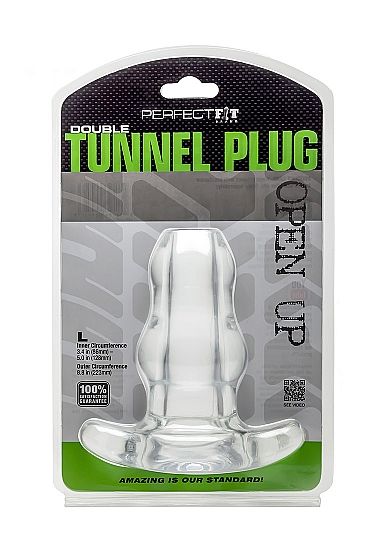 PERFECT FIT BRAND - DOUBLE TUNNEL PLUG XL LARGE CLEAR