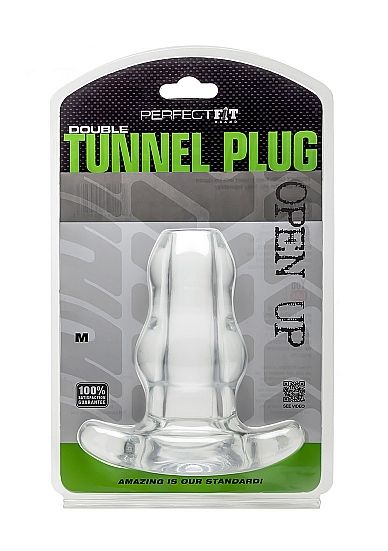 PERFECT FIT BRAND - DOUBLE TUNNEL PLUG MEDIUM CLEAR