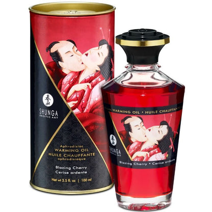 SHUNGA - ACEITE DE MASAJE EFECTO CALOR SABOR CEREZA INTENSA 100 ML