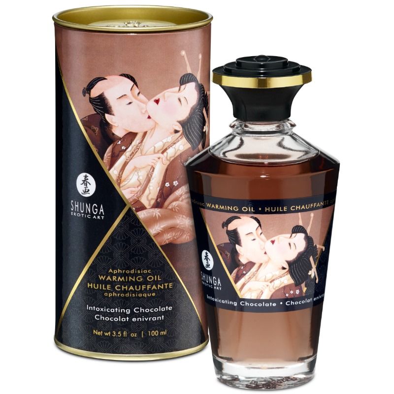 SHUNGA - HUILE DE MASSAGE EFFET CHAUD SAVEUR CHOCOLAT INTENSE 100 ML