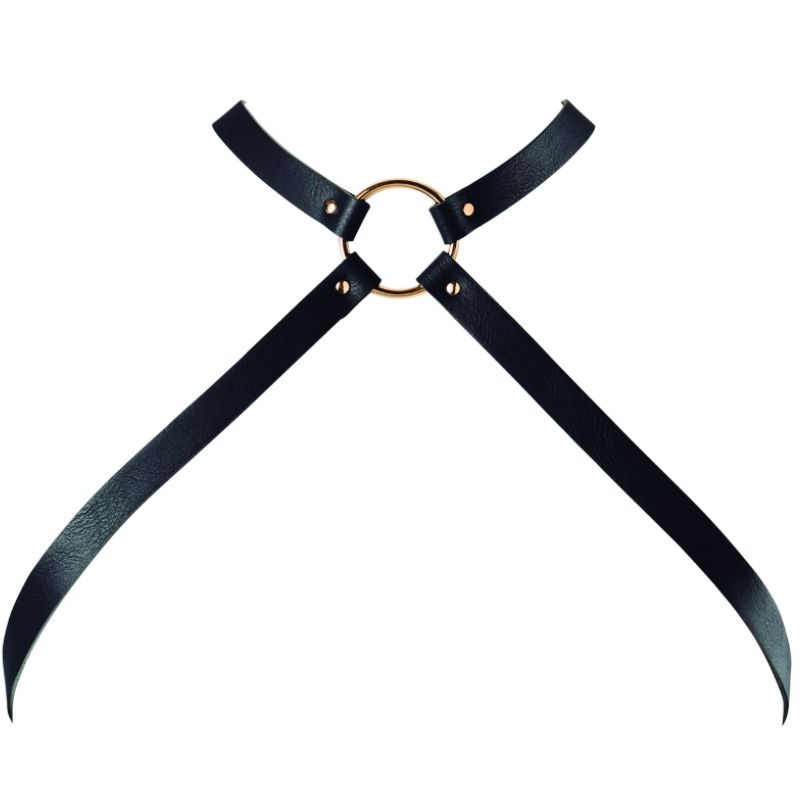 BIJOUX INDISCRETS - CROSSED CHEST HARNESS BLACK