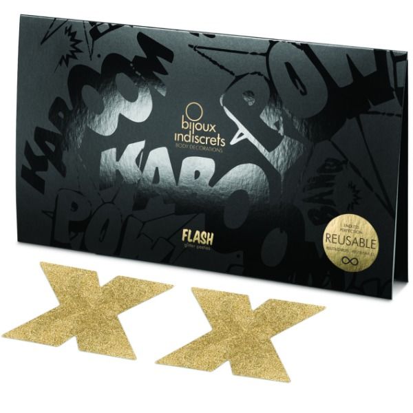 BIJOUX INDISCRETS - FLASH CROSS GOLD NIPPLE COVERS