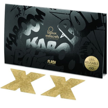 BIJOUX INDISCRETS - FLASH CROSS GOLD NIPPLE COVERS