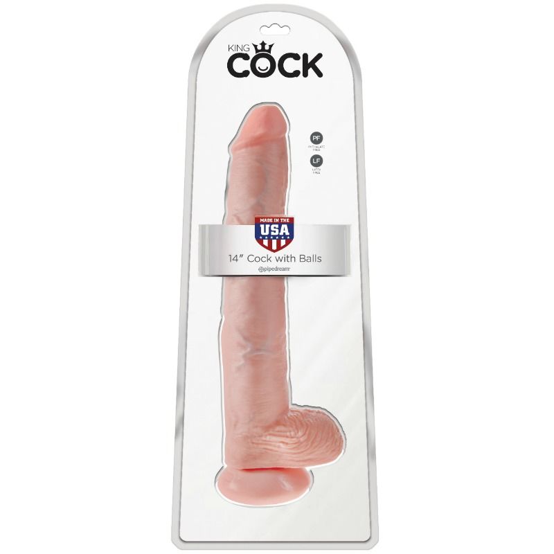 KING COCK - DILDO CON TESTÍCULOS 35,6 CM COLOR CARNE