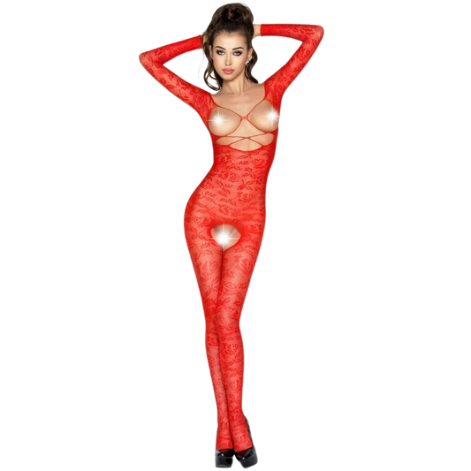 PASSION - BAS ROUGE POUR FEMME BS031 TAILLE UNIQUE