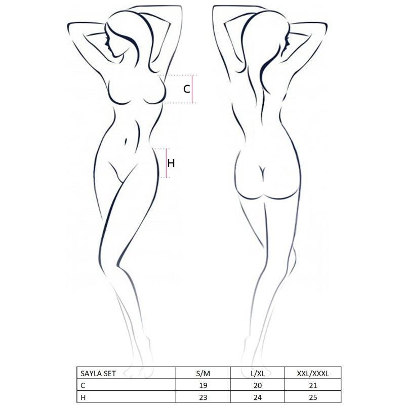 PASSION - WOMAN SAYLA SET BLACK SIZE L/XL