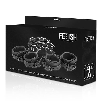 FETISH SOUMIS - ENSEMBLE DE LIENS DE LIT DE LUXE AVEC DOUBLURE EN NÉOPRÈNE