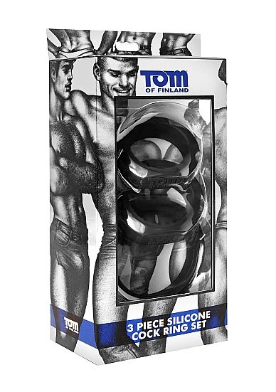 TOM OF FINLAND - 3-TEILIGES COCKRING-SET AUS SILIKON