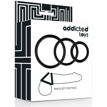 ADDICTED TOYS - SET DE ANILLOS PARA PENE NEGROS