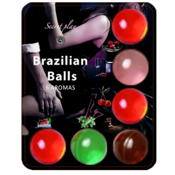 SECRETPLAY - LUBRICANTE DE BOLAS BRASILEÑAS HOT BALLS 6 UNIDADES