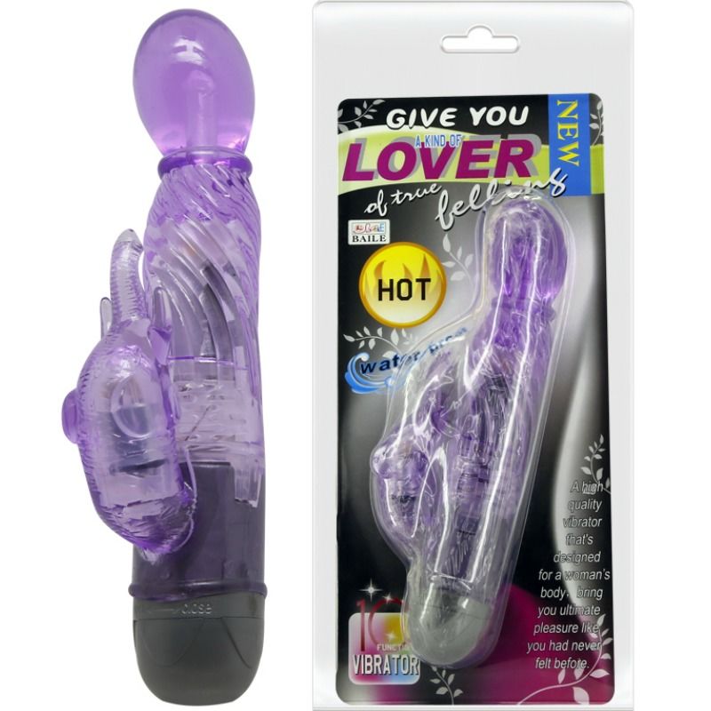 BAILE - VIBRADOR TIPO CONEJITO COLOR LILA CON 10 MODOS