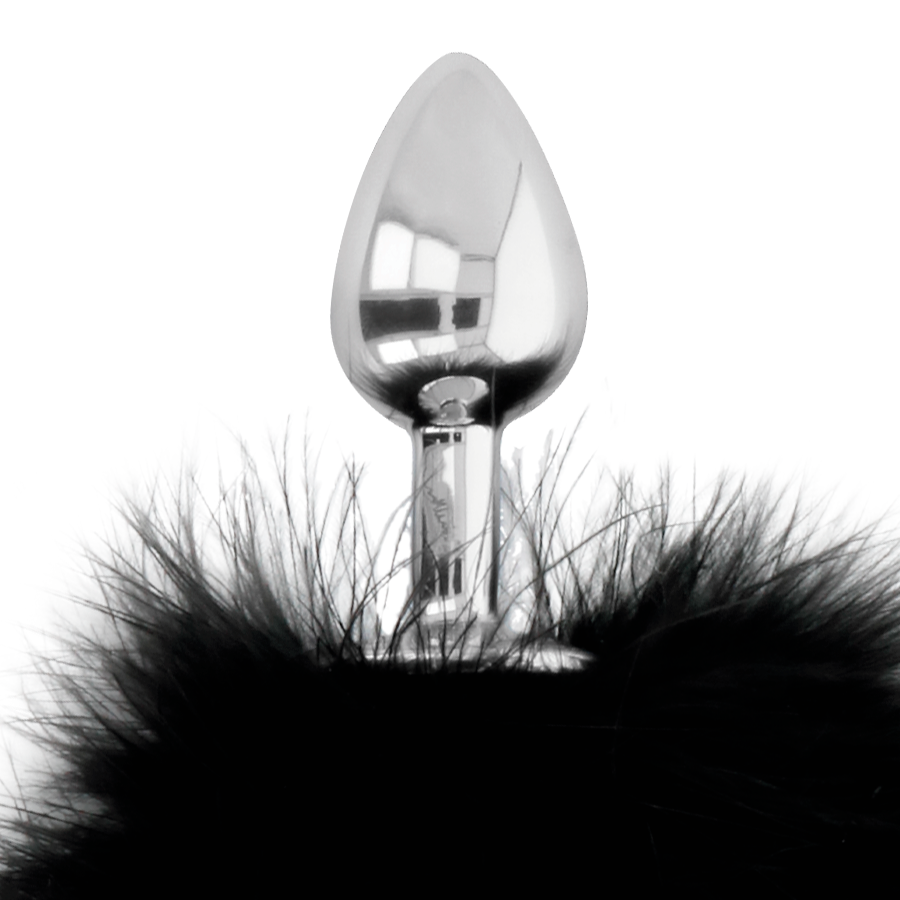 TÉNÈBRES - BUTTPLUG ANAL EXTRA AVEC QUEUE NOIR 7 CM