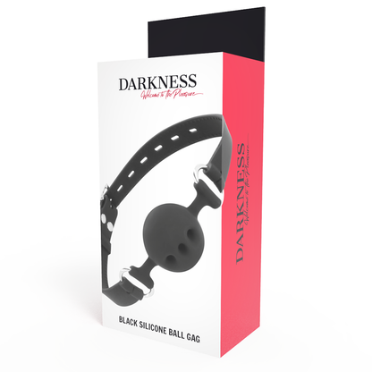 DARKNESS - MORDAZA DE SILICONA NEGRA TRANSPIRABLE
