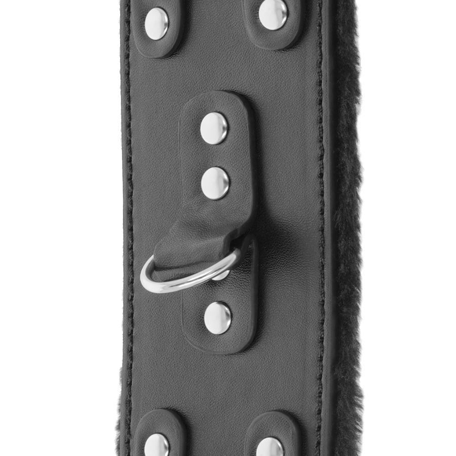 OBSCURITÉ - MENOTTES NOIRES EN CUIR RÉGLABLES AVEC DOUBLURE