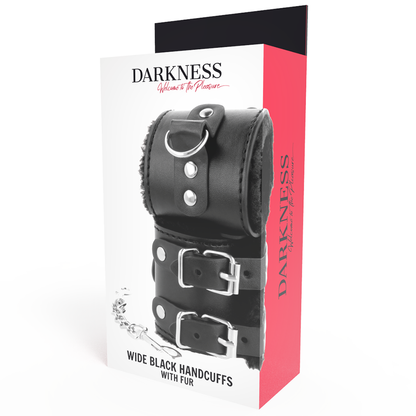 OBSCURITÉ - MENOTTES NOIRES EN CUIR RÉGLABLES AVEC DOUBLURE