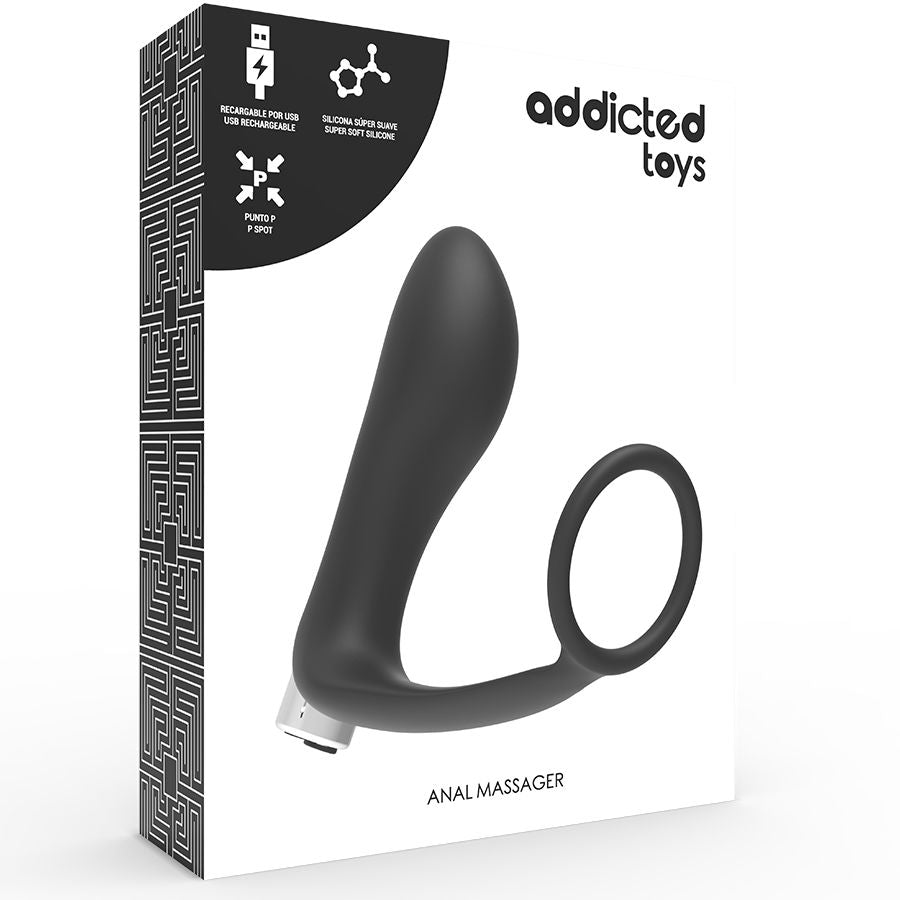 ADDICTED TOYS – PROSTATISCHER VIBRATOR WIEDERAUFLADBAR, MODELL 1 – SCHWARZ