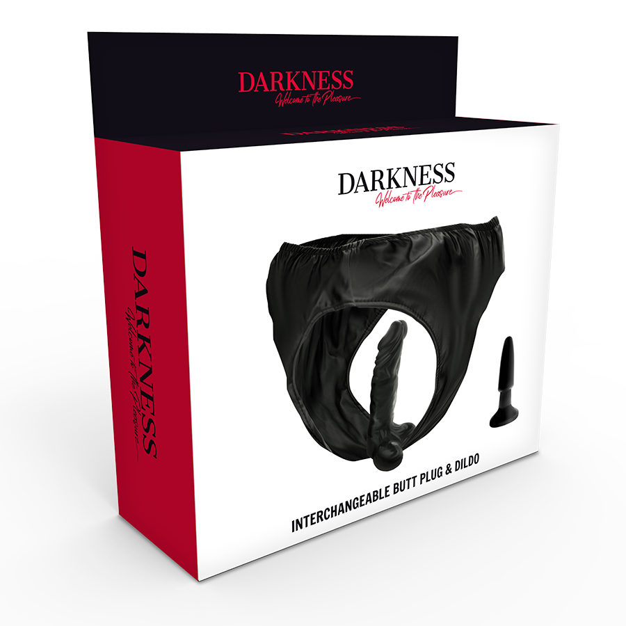 DARKNESS - CULOTTE AVEC PLUG ET GODEMICHET INTERCHANGEABLE