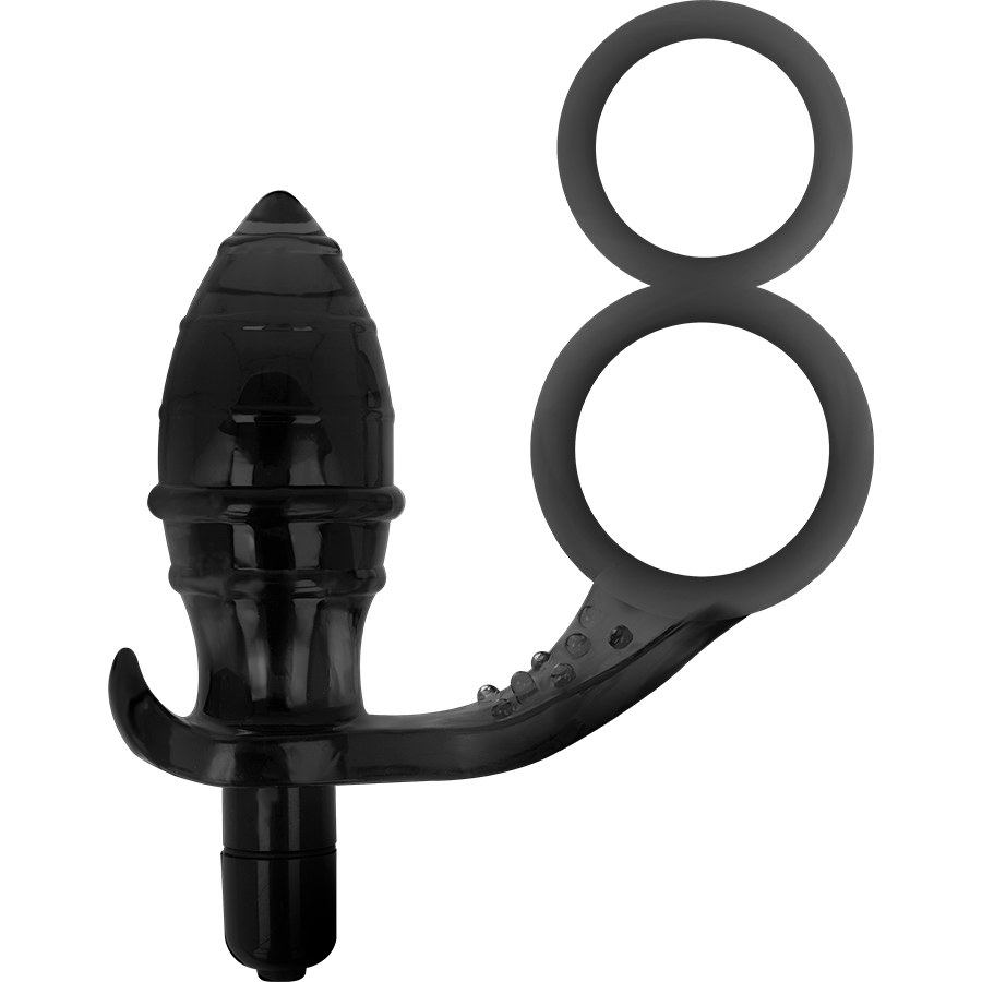 JUGUETES ADDICTED - TAPÓN ANAL CON DOBLE ANILLO NEGRO