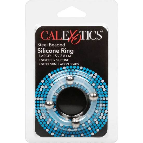 CALIFORNIA EXOTICS - STEEL BEADED SILICONE RING L