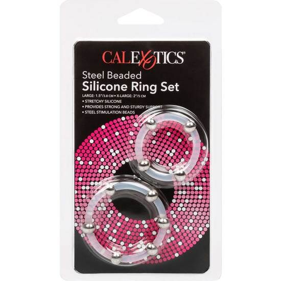 CALIFORNIA EXOTICS – SILIKONRING-SET MIT STAHLPERLEN