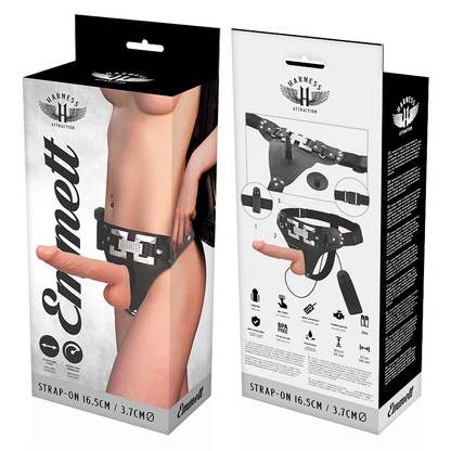 ATRACCIÓN HARNESS - VIBRADOR REALISTA RNES EMMETT 16.5 CM -Ø- 3.7 CM