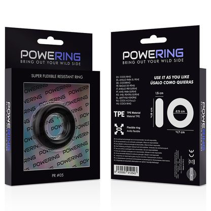 POWERING – SUPER FLEXIBLER UND WIDERSTANDSFÄHIGER PENISRING 4,8 CM PR05 SCHWARZ