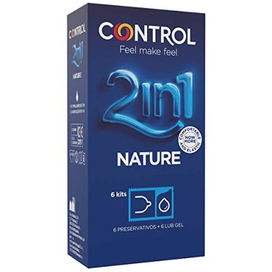 CONTROL - DUO NATURA 2-1 PRESERVATIVE + GEL 6 UNITS