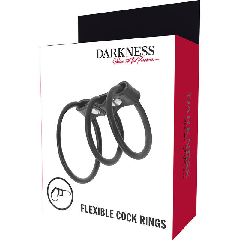 DARKNESS - LOT DE 3 ANNEAUX PÉNIS FLEXIBLES