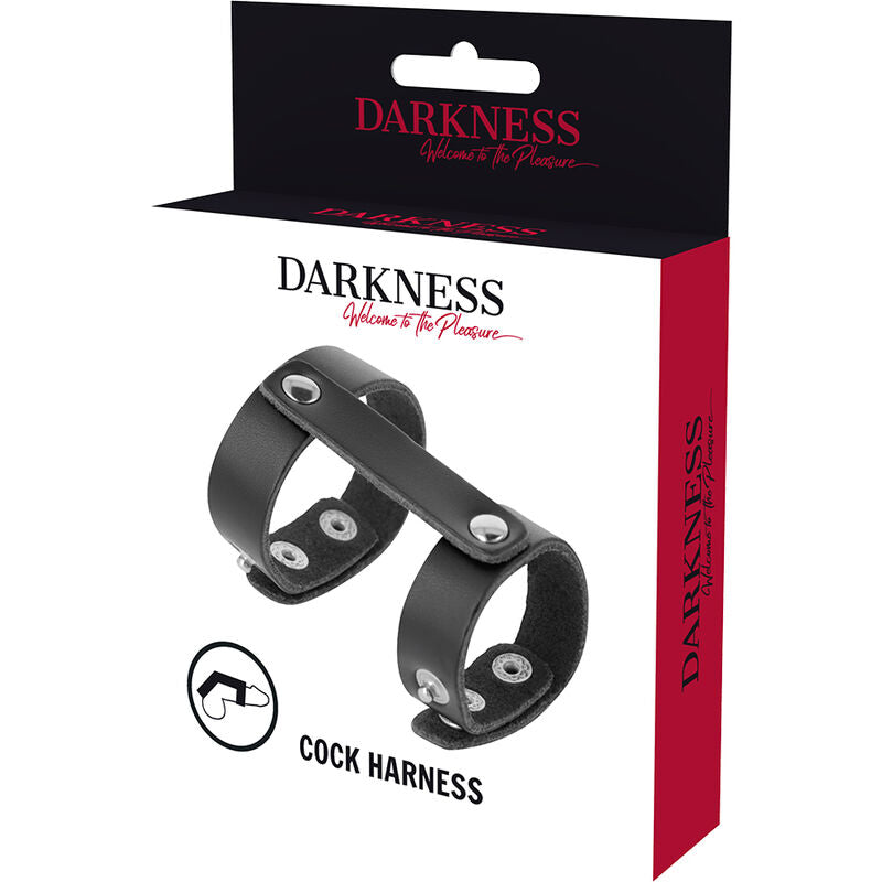 DARKNESS - LEATHER ADJUSTABLE PENIS AND TESTICLE RING