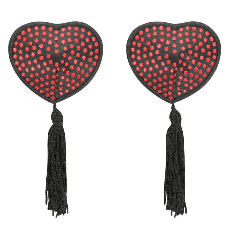 COQUETTE CHIC DESIRE - CACHE-TÉTONS CŒUR NOIR / ROUGE