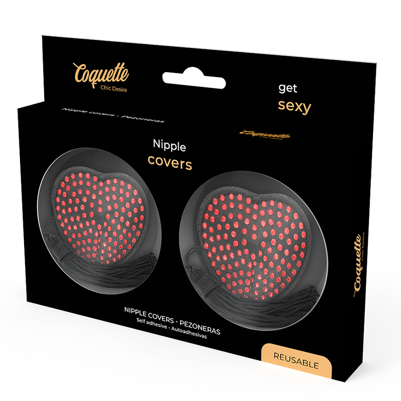 COQUETTE CHIC DESIRE - CACHE-TÉTONS CŒUR NOIR / ROUGE