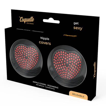 COQUETTE CHIC DESIRE - CACHE-TÉTONS CŒUR NOIR / ROUGE