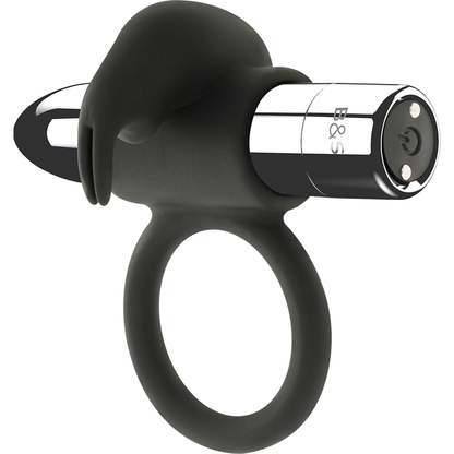 BLACK&SILVER - BURTON RECHARGEABLE RING 10 VIBRATION MODES