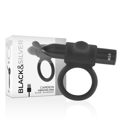 BLACK&SILVER - CAMERON BLACK RECHARGEABLE RING