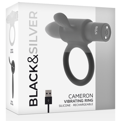 BLACK&SILVER - CAMERON BLACK RECHARGEABLE RING