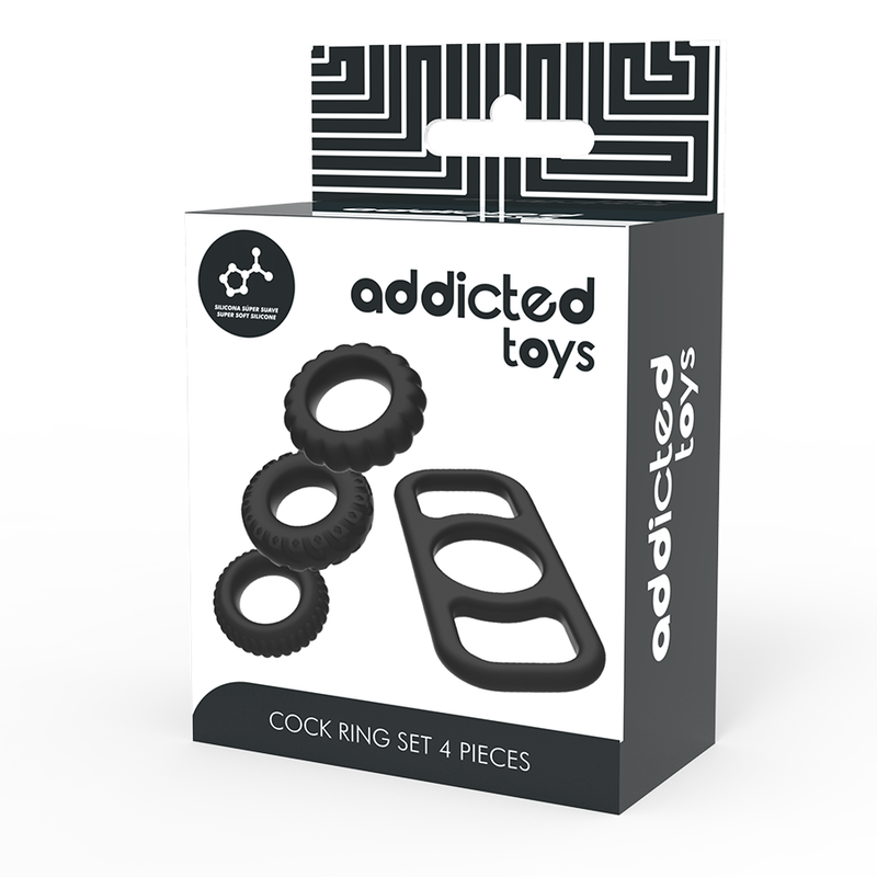ADDICTED TOYS - COFFRET DE 4 ANNEAUX PÉNIS